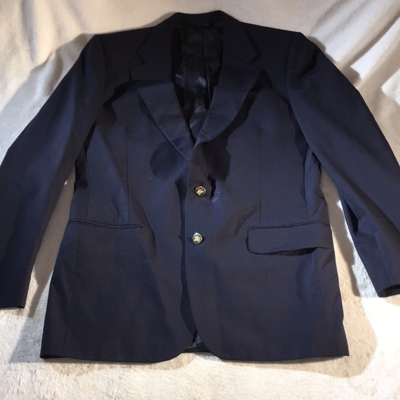 Vintage Burberrys’ for Feinson’s Connecticut Mens Navy Blue 2 Button Blazer